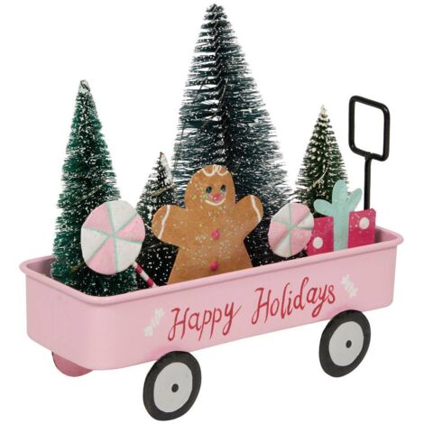CARRO METAL ROSA LED 18CM - Feeric lights & christmas
