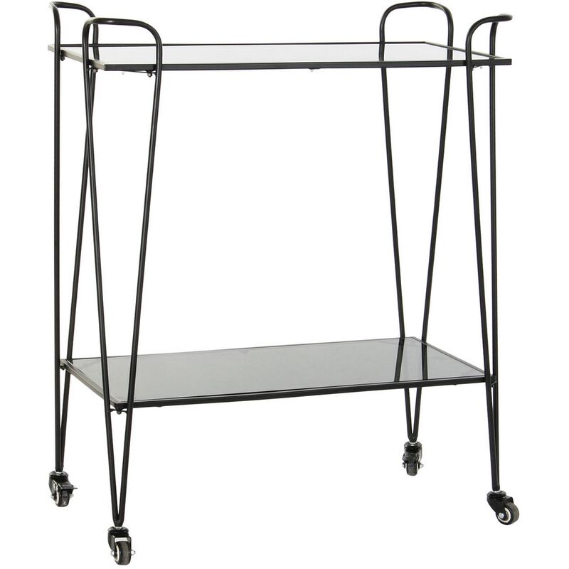 

Carro Multiusos DKD Home Decor Negro Metal Cristal (70 x 34 x 87 cm)
