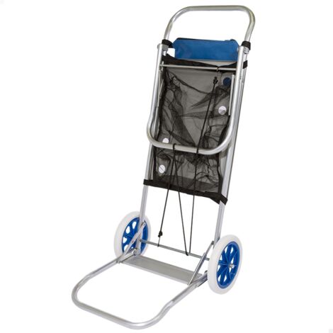 Carrito de la compra plegable con asiento de 4 ruedas, fácil de subir  escaleras, para compras, picnic, almacenamiento en el hogar (color: B)