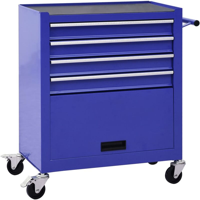 

Bh Design - Carro para herramientas con 4 cajones acero azul