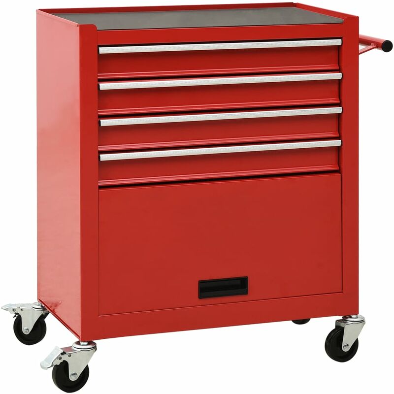 

Bh Design - Carro para herramientas con 4 cajones acero rojo