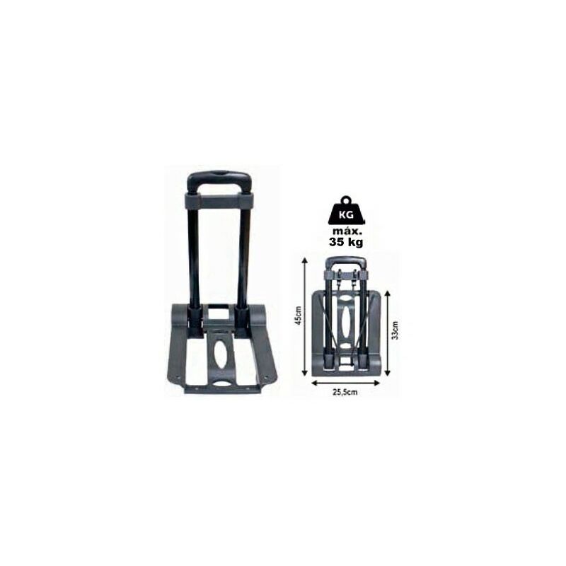 

Carro Plegable Compacto | Peso maximo 35 kg, Altura 97 cm | Transporte de cajas, botes, maletas…