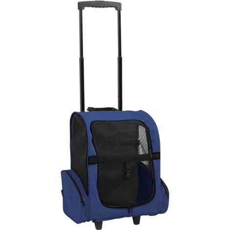 Carro plegable para mascotas multiusos azul vidaXL