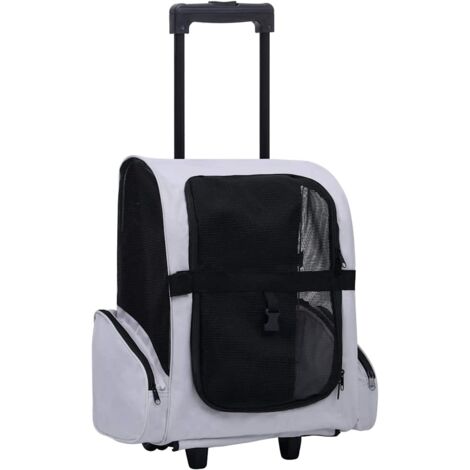 Carro plegable para mascotas multiusos gris