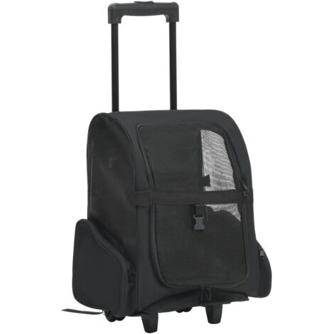 Carro plegable para mascotas multiusos negro vidaXL