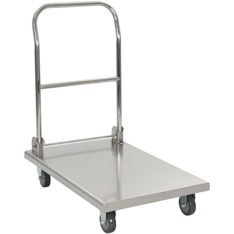 

Carro portaequipajes acero inoxidable plateado 82x53x86 cm