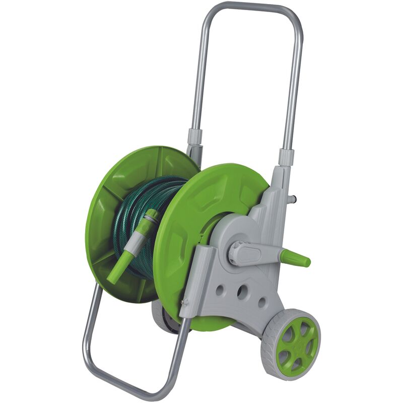 

Carro portamangueras con manguera y mango telescópico manguera de 20m x 12,5 mm - verde / gris - Vert - Central Park