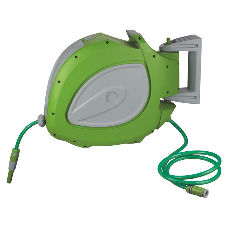 

Enrollador de pared con manguera Manguera 25m x 13mm - verde / gris - Vert/gris - Central Park