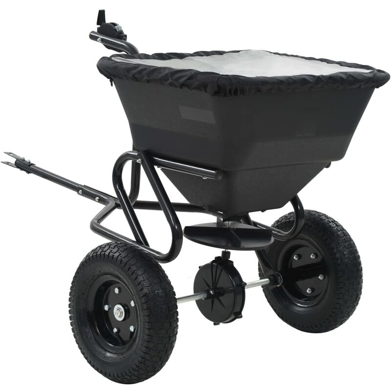 

Carro remolque esparcidor de sal PVC y acero 125x74x79 cm 45 L - Negro