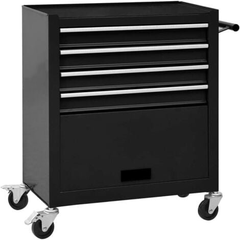 Carro taller para herramientas 4 cajones + compartimento grande, Armario caja para herramientas