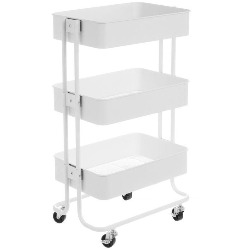 

Carro verdulero de acero blanco de 78x43x31 cm