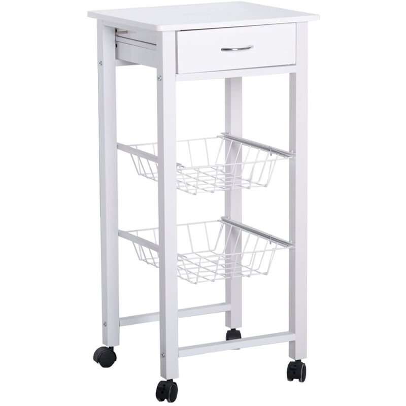 

Carro verdulero de metal blanco de 39x36x81 cm
