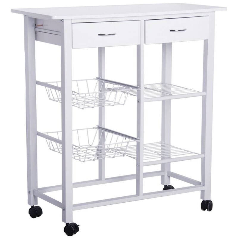 

Carro verdulero de metal blanco de 76x36x81 cm