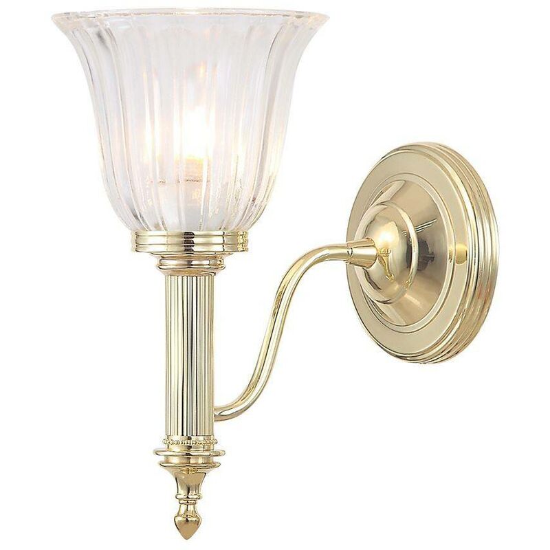 Elstead Lighting - Elstead Carroll - 1 Light Bathroom Wall Light Polished Brass IP44, G9