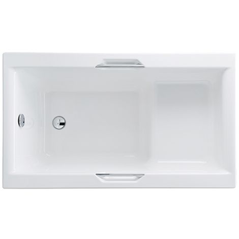 Carron - Carronite Urban Sit Bath 1250x725mm & Integra Grips - White - White
