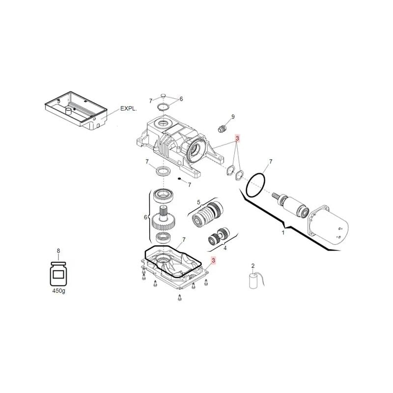 Pièce détachée groupe corps roller-770 63003369 (ex code 63003370) - Faac
