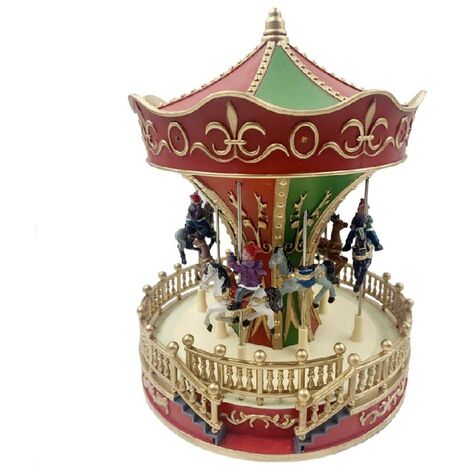 Carrousel de Noël avec des chevaux 367001 , 28x22cm boîte à musique