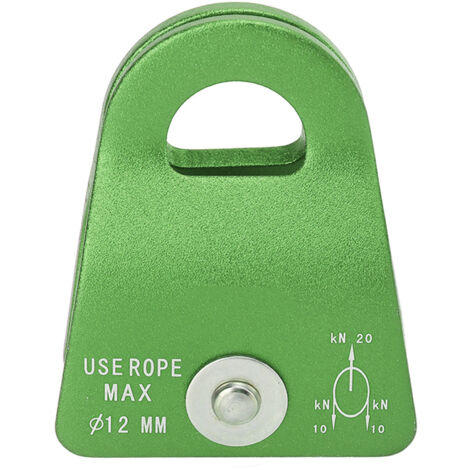 Carrucola da discesa da 20 kN in lega di alluminio e magnesio, carrucola singola per alpinismo e sci (verde)