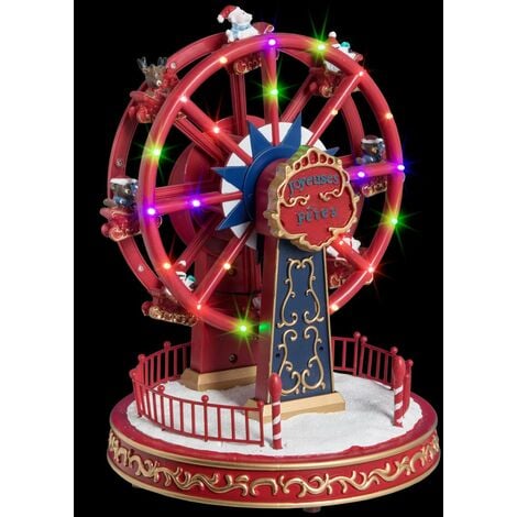 Carrusel musical Christmas Village con 24 LED que funcionan con pilas - Feeric lights & christmas