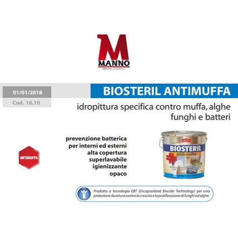 Carson Biosteril Pittura antimuffa alghe funghi lavabile traspirante antibatterica 4 LITRI