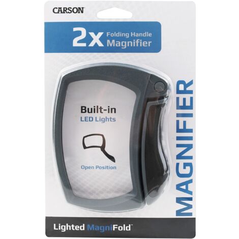 Carson MagniFold Lente d’ingrandimento 2x con luce led e manico ripiegabile