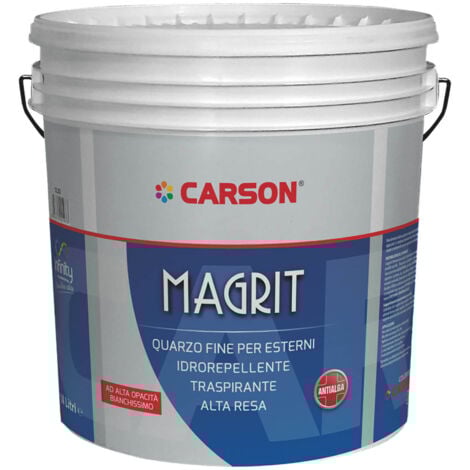 Carson Magrit Pittura al quarzo fino per esterno Rivestimento Murale per esterni Bianco - 14 lt