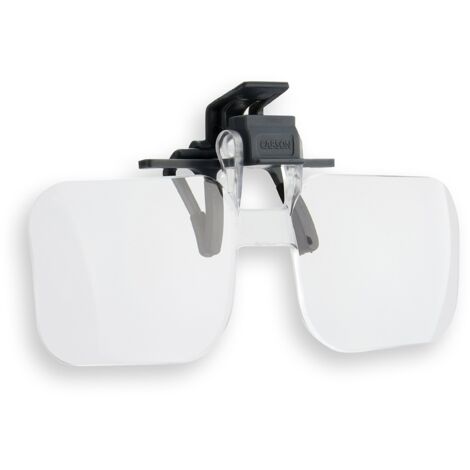 Carson Occhiali con Lenti d'Ingrandimento 1,75x, Grigio, Lenti a Clip Flip-Up, Ingrandimento a Mani Libere (OD-12)