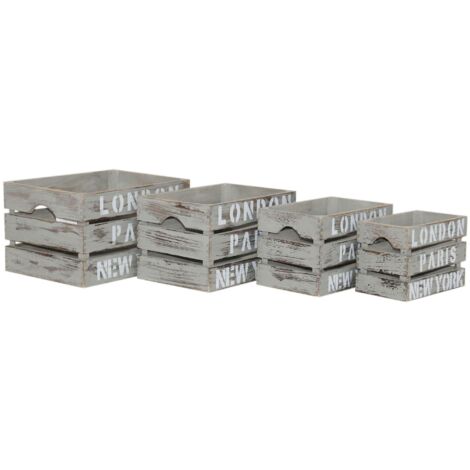 CARSON - set di 4 cassette in legno