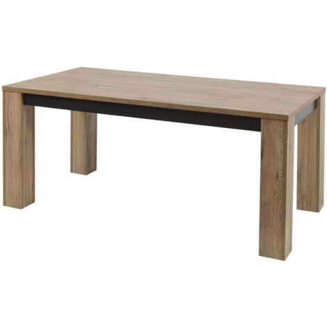 CARSON - Table Allongeable 180-230cm Effet Bois Naturel et Noir