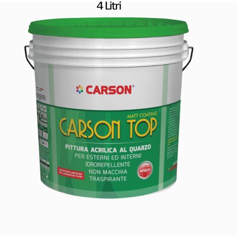 Carson top acrilico al quarzo 4l antimuffa idrorepellente, bianco opaco