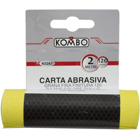 Carta Abrasiva a Grana Fina: Finitura 120-2mt Colore Giallo