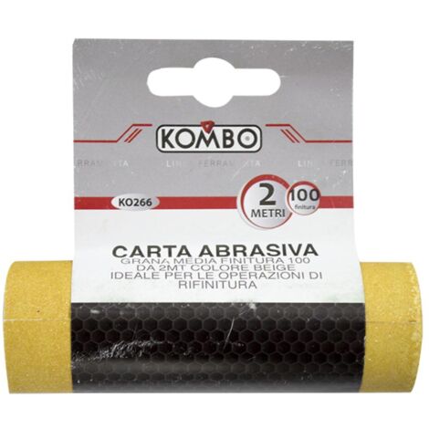 Carta Abrasiva a Grana Media: Finitura 100-2mt Colore Beige