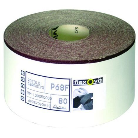 CARTA ABRASIVA FLEXOVIT P68F cm. 12 (h) x 50 mt. grana  60 MT 50