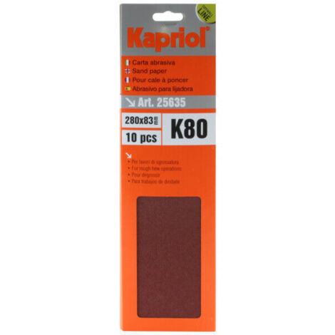 Carta abrasiva per frattone Kapriol k80 pz10