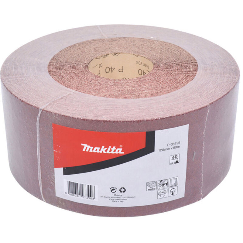 P-38196 Rollo de lija, 120 mm x 50 m, 40G