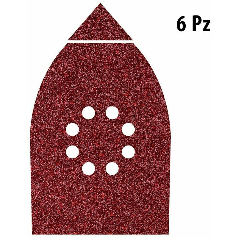 Image of Carta Abrasiva Velcrata Levigatrice a Delta Triangolo Strappo 107x142 Wolfcraft - Grana: 120