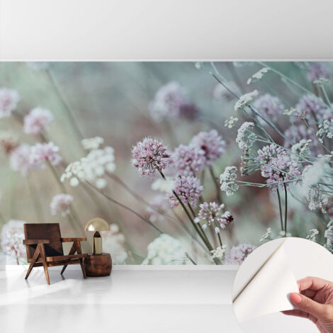 Carta da parati adesiva - fotomurale - facile da applicare - per la soggiorno - camera da letto - Fiori di campo 416x254 cm