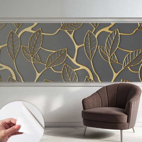 Carta da parati adesiva - fotomurale - facile da applicare - per la soggiorno - camera da letto - Foglie eleganti 250x104 cm