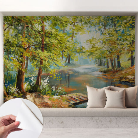 Carta da parati adesiva - fotomurale - facile da applicare - per la soggiorno - camera da letto - Lago idilliaco 208x146 cm