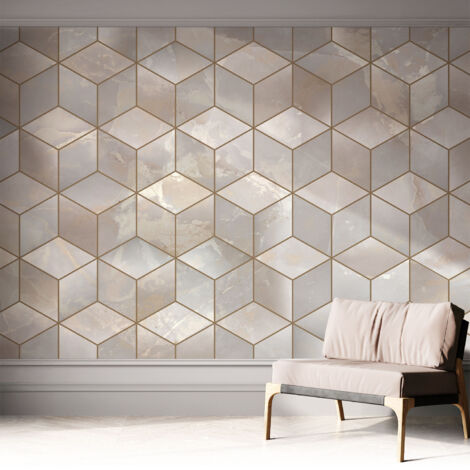 Carta da parati adesiva - fotomurale - facile da applicare - per la soggiorno - camera da letto - Mosaico geometrico 312x219 cm