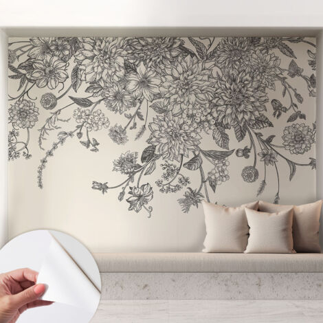 Carta da parati adesiva - fotomurale - facile da applicare - per la soggiorno - camera da letto - Motivo floreale 208x146 cm
