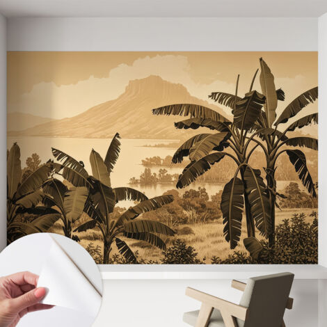Carta da parati adesiva - fotomurale - facile da applicare - per la soggiorno - camera da letto - Panorama tropicale 152x104 cm