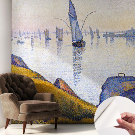 Carta da parati adesiva - fotomurale - facile da applicare - per la soggiorno - camera da letto - Riflesso di una barca a vela 250x250 cm