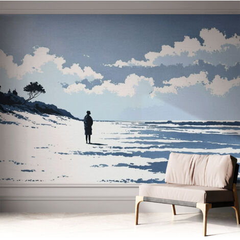 Carta da parati adesiva - fotomurale - facile da applicare - per la soggiorno - camera da letto - Silenzio sulla spiaggia 312x219 cm