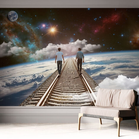 Carta da parati adesiva - fotomurale - facile da applicare - per la soggiorno - camera da letto - Viaggio cosmico 312x219 cm