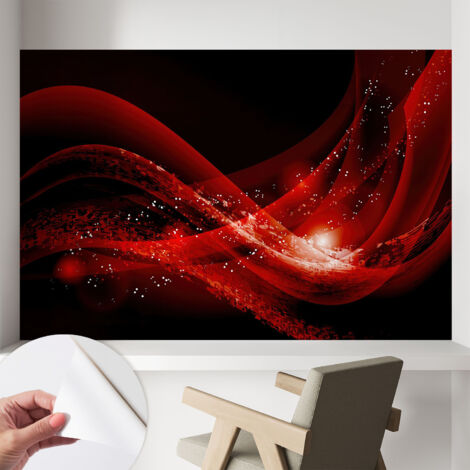 Carta da parati adesiva - fotomurale - facile da applicare - per la soggiorno - camera da letto - Vortice rosso 104x70 cm