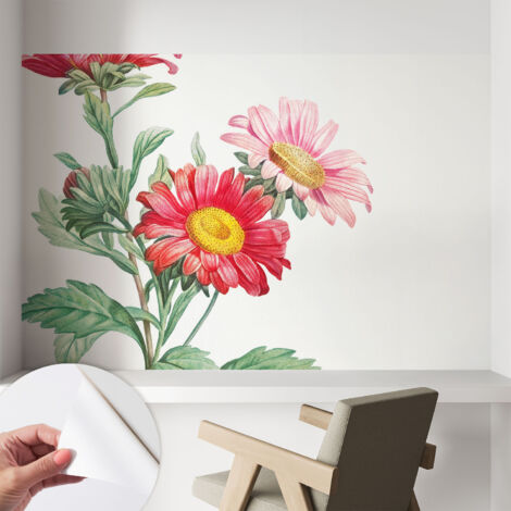 Carta da parati adesiva - lavabile - decorazione murale - per cucina - pellicola decorativa Delicati fiori 104x70 cm