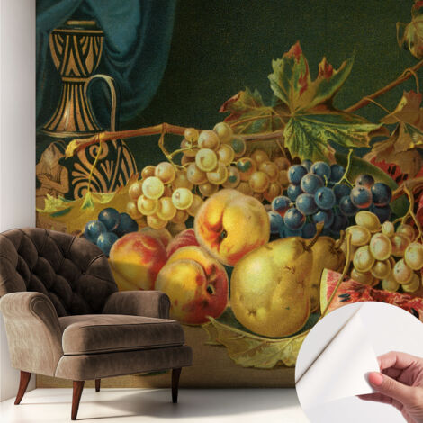 Carta da parati adesiva - lavabile - decorazione murale - per cucina - pellicola decorativa Fascino fruttato 250x250 cm
