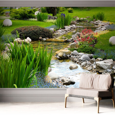 Carta da parati adesiva - lavabile - decorazione murale - per cucina - pellicola decorativa Giardino idilliaco 312x219 cm