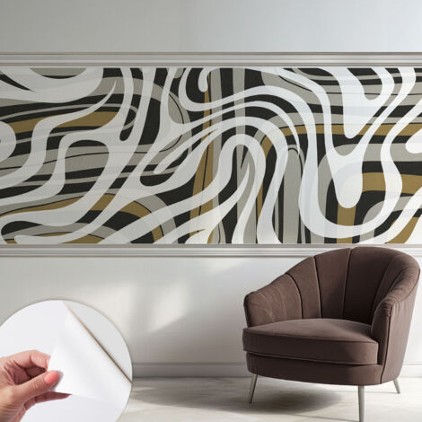 Carta da parati adesiva - lavabile - decorazione murale - per cucina - pellicola decorativa Linee astratte 250x104 cm